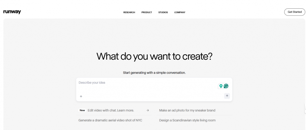 واجهة أداة Runway في 2025